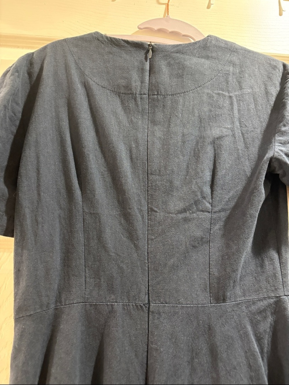 Nonlocal Linen Flared Dress Women’s Small A-Line Breathable Linen Cotton Blend - Picture 9 of 12